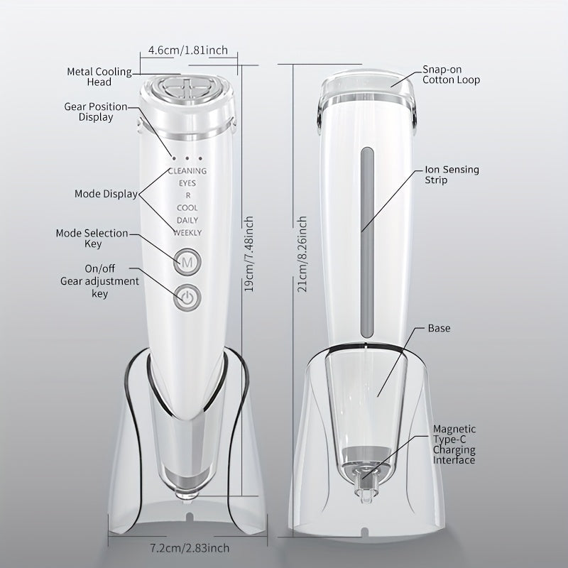 Facial Massager and Beauty Device Light Beige 6-in-1 Face and Neck Care Tool
