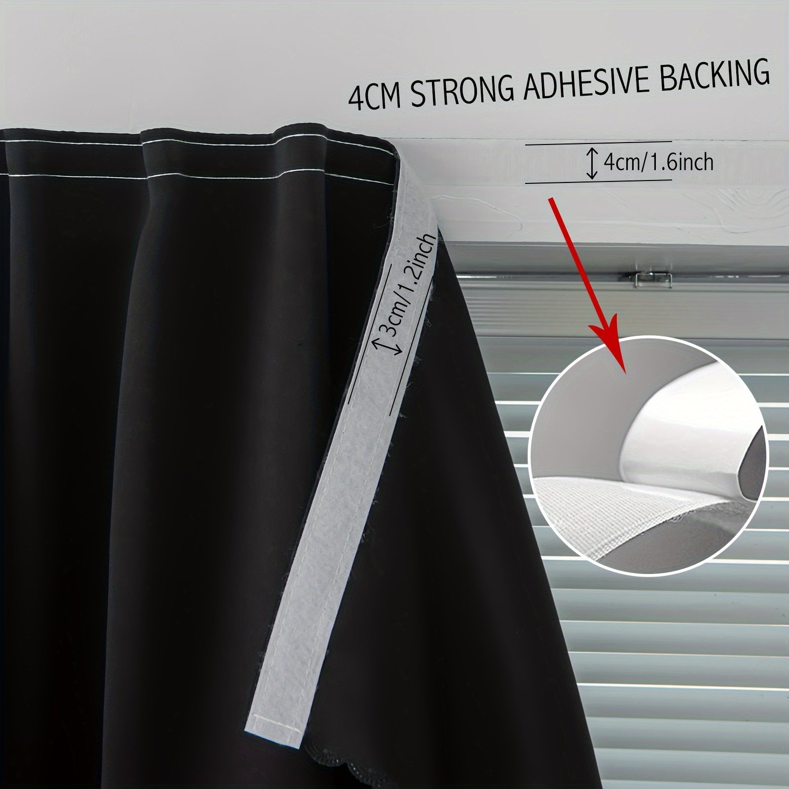 Blackout Curtain Panels Set of 1 Thermal Insulated Portable Room Darkening Tiebacks for Bedroom Living Room Office