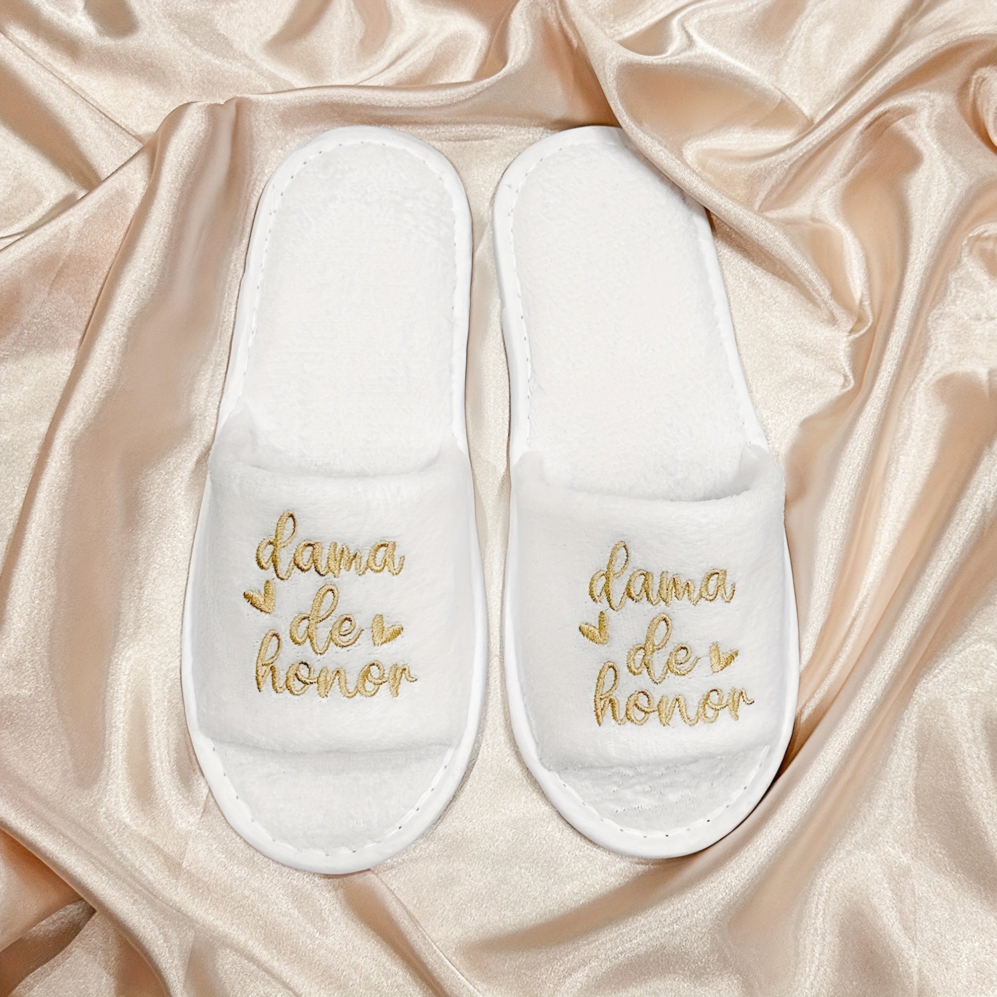 Women's Embroidered Slip-On Slippers EVA Sole Indoor Outdoor Wedding Bridesmaid