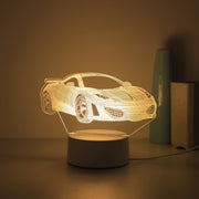 3D Sports Car Night Light USB Powered No Batteries Needed for Kids Bedroom Gift