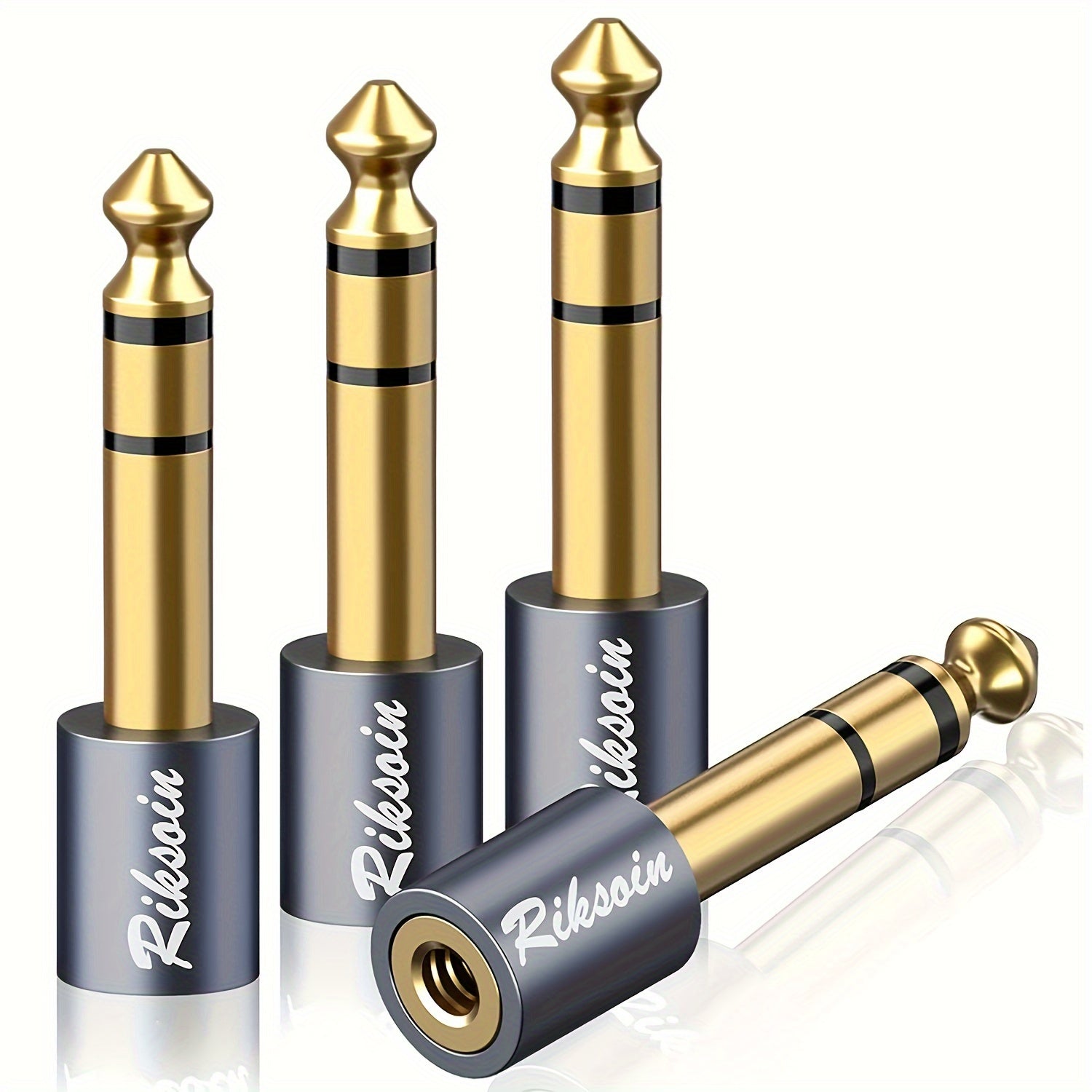 Gold-Plated Audio Adapter 3.5mm to 6.5mm Stereo Sound Connector for Headphones Guitars Microphones