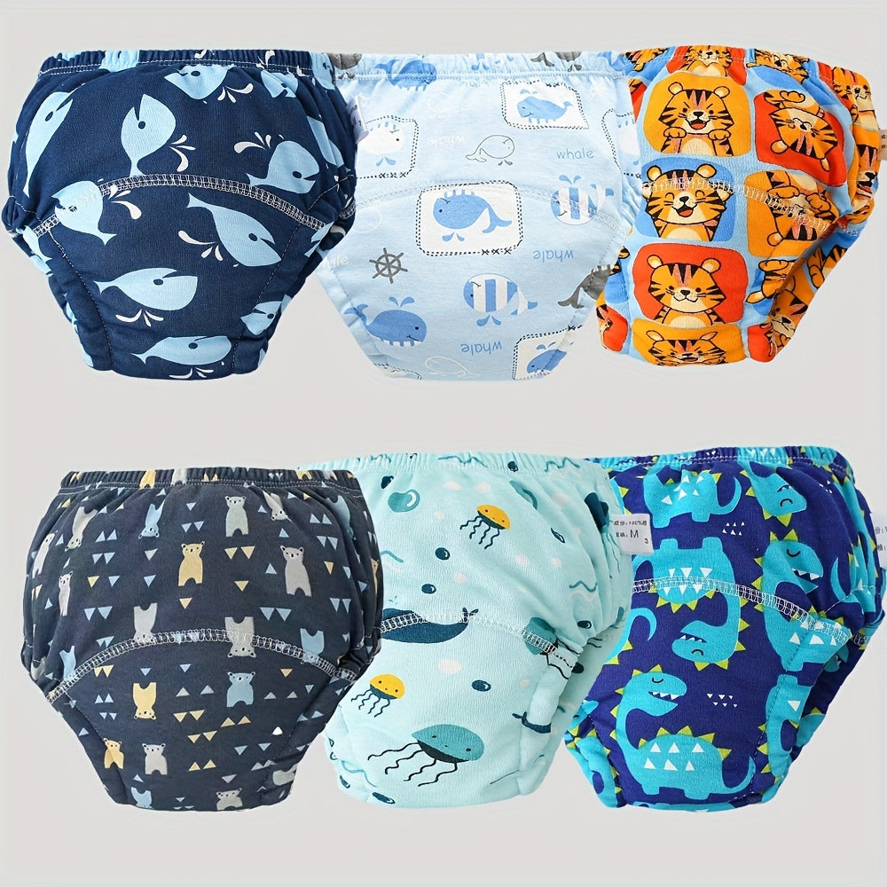 Набор из 6 мягких хлопковых тренировочных штанов для приучения к горшку - стираемые и многоразовые, впитывающее нижнее белье для детей - идеальный подарок на праздники
