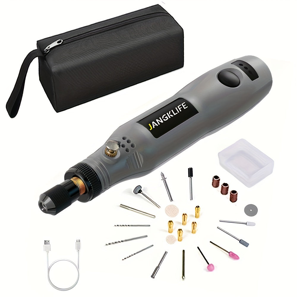 Cordless Mini Rotary Tool with Lithium Battery 3 Speeds USB Charging for Grinding Sanding Carving Polishing