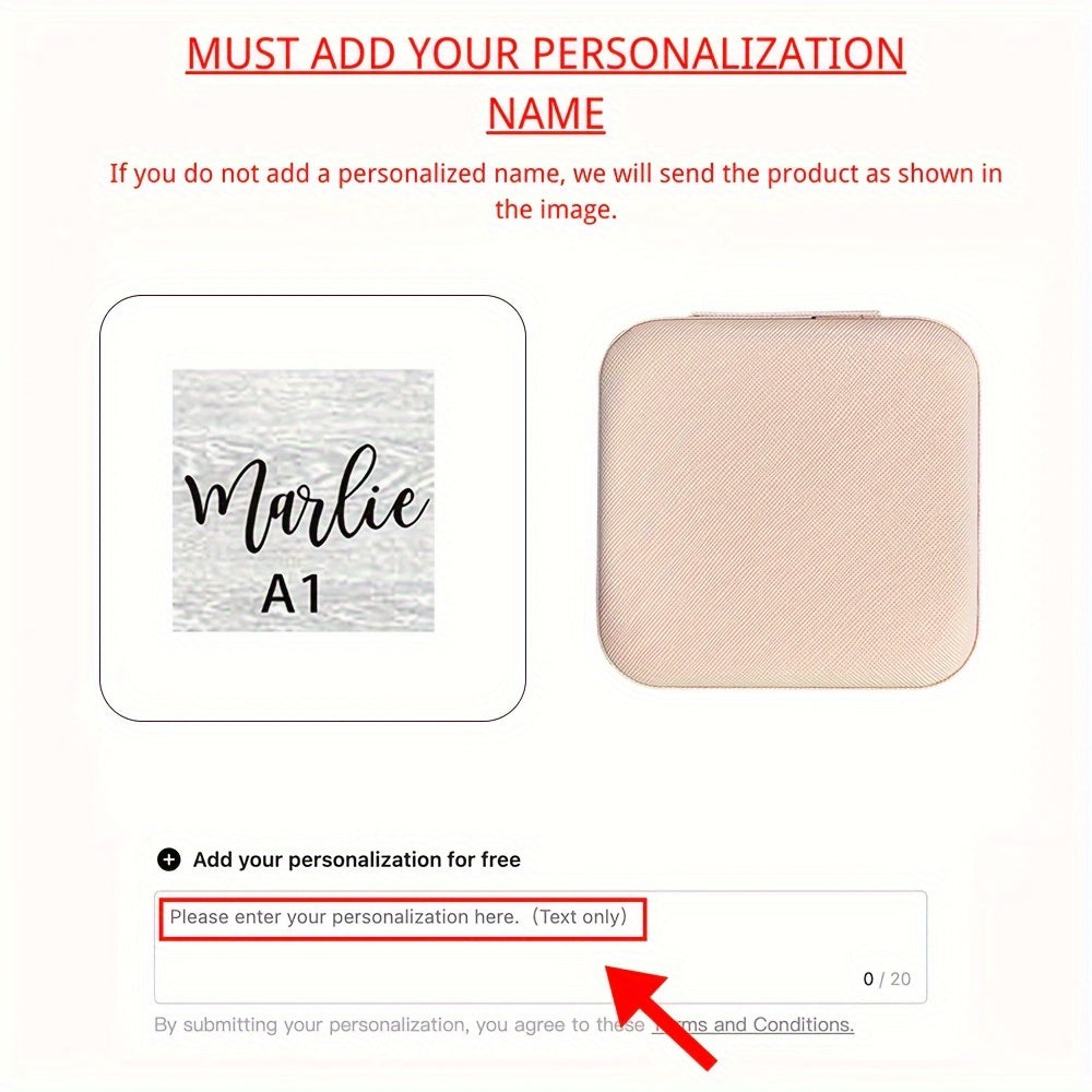 Personalized Jewelry Box for Women Leather Travel Storage Gift for Mom Bridesmaid