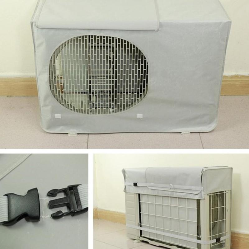 Outdoor Air Conditioner Cover 1P Size Weather-Resistant Dustproof Gray 74x54x26cm