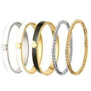 Stainless Steel Roman Numeral Bracelet Unisex Adjustable Cuff Jewelry