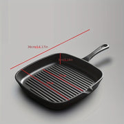 Cast Iron Skillet Non-Stick Steak Grill Frying Pan for Gas and Induction Cooking