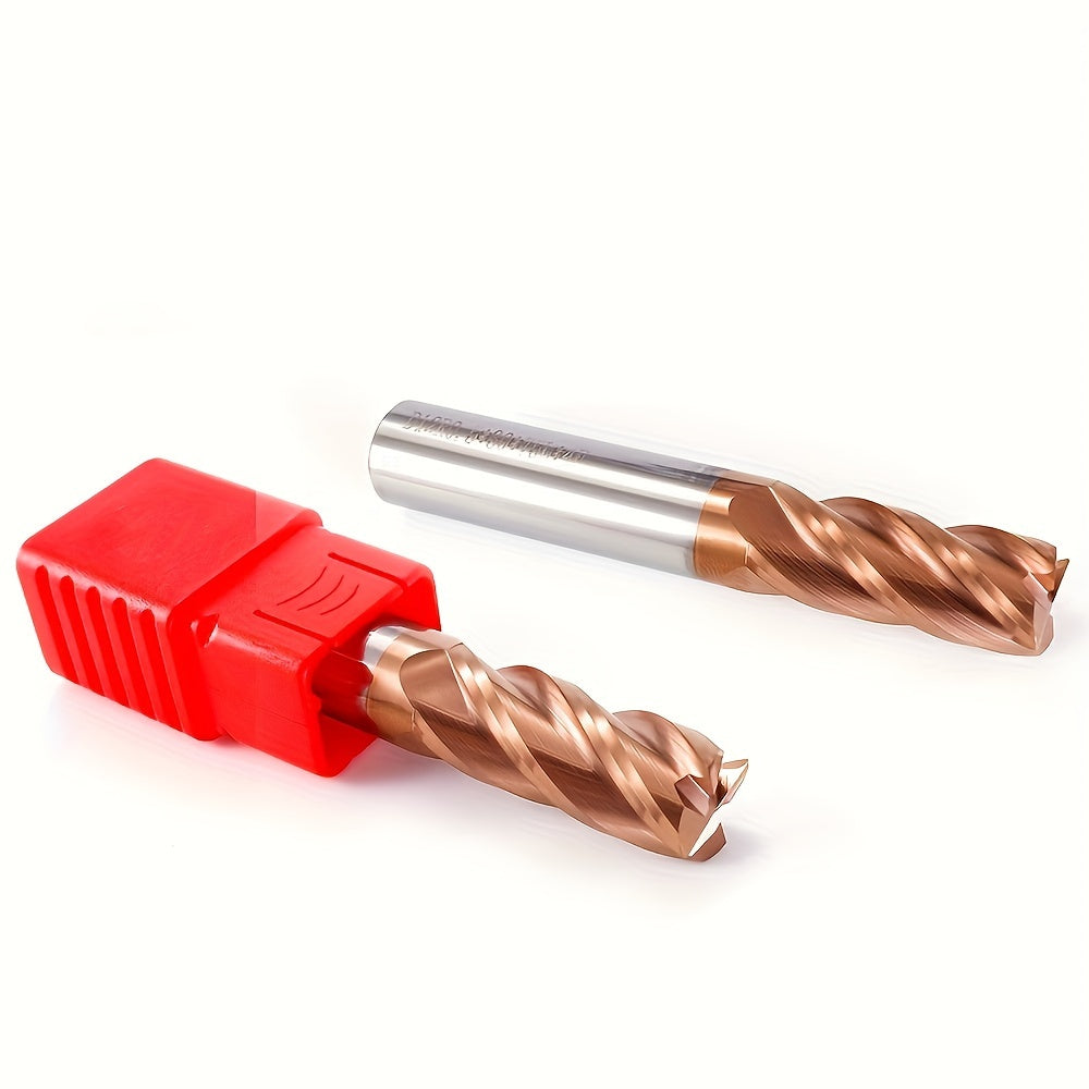 55 Degree Bronze Tungsten Steel Milling Cutter with 4 Blades Coated Carbide End Mill for CNC Machining