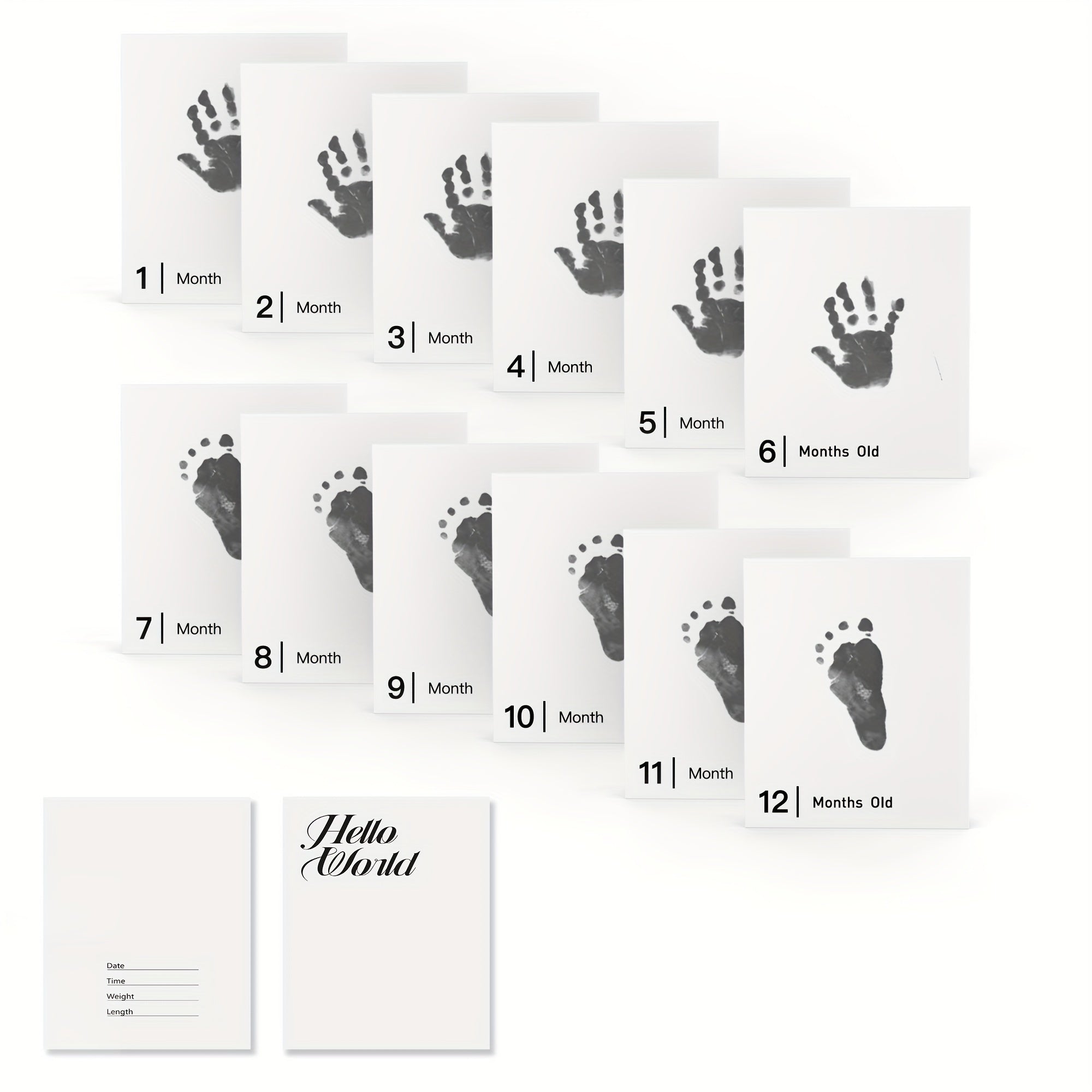 Baby Handprint and Footprint Keepsake Kit with 14 Non-Toxic Ink Pads and Paper Set