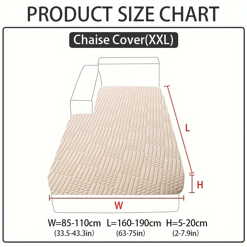 Чехол на диван из полярного флиса с жаккардовым узором и эластичной лентой подходит для секционного кресла, дивана-кровати, 3-местного и 4-местного, включает чехлы на подлокотники