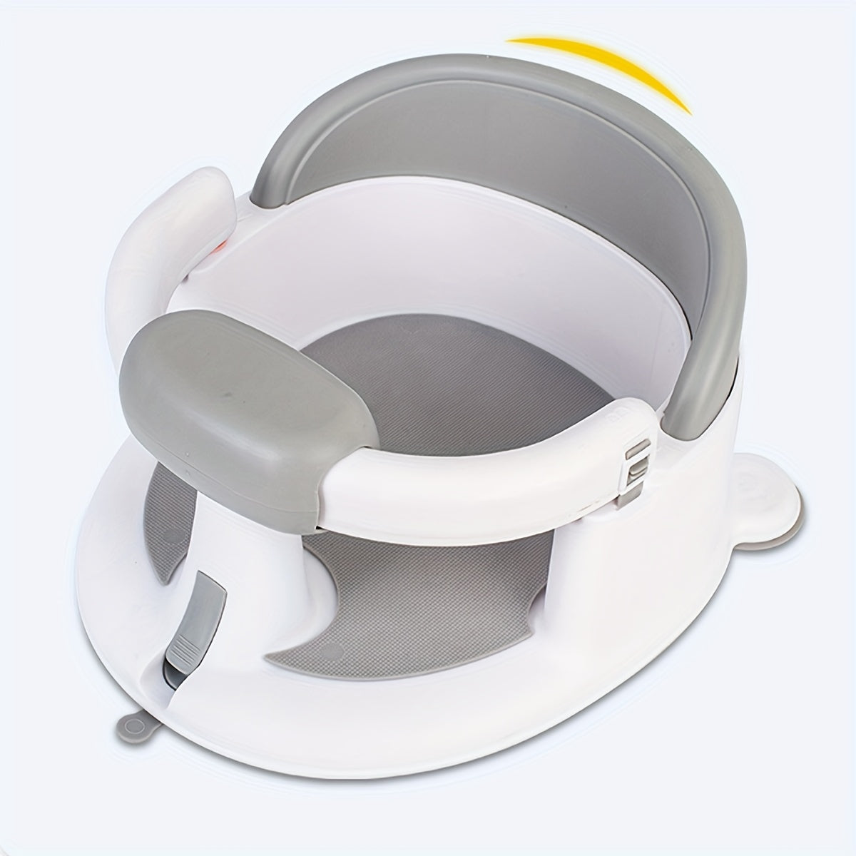 Kids Bath Chair with Armrests Non-Slip Suction Cup Base Pink Blue Gray