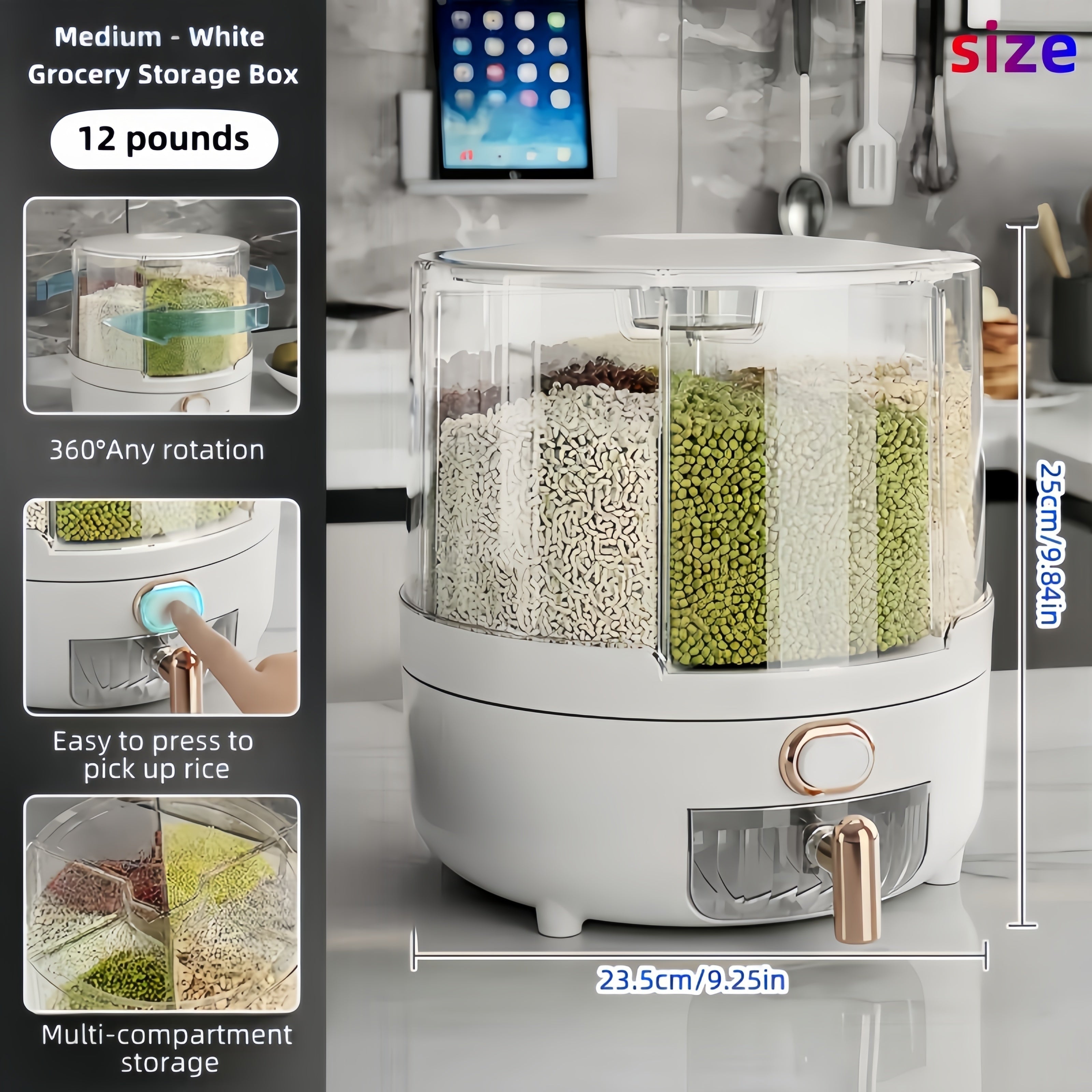 Large Capacity Plastic Grain Storage Container Moisture-Proof Insect-Proof Reusable