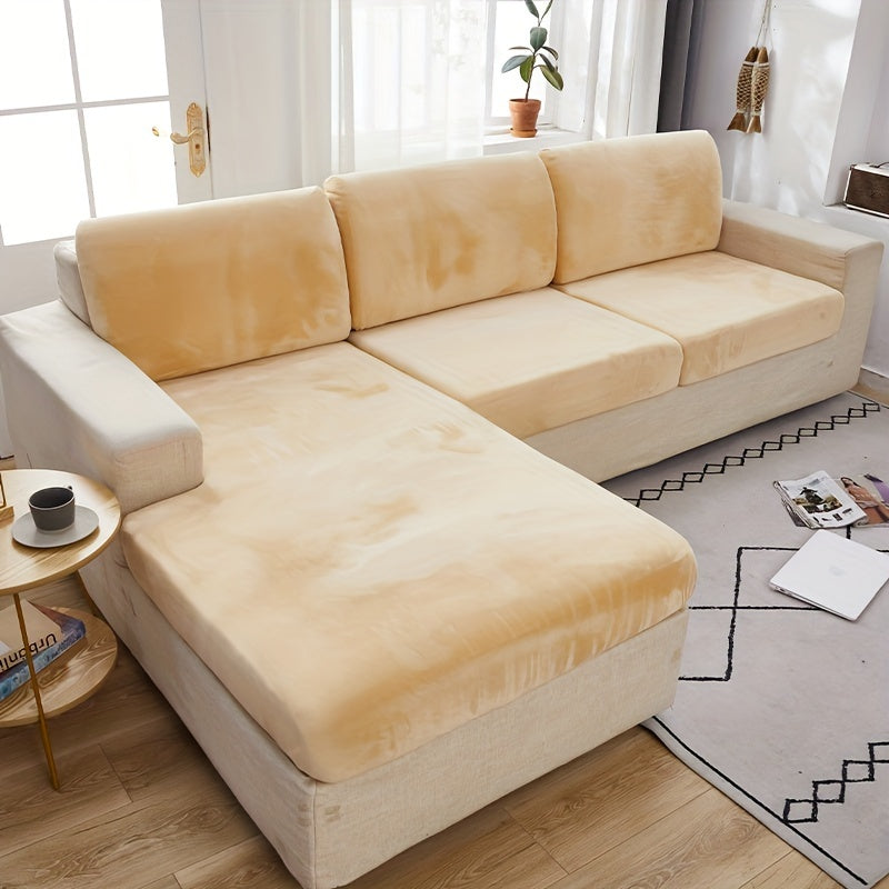 Velvet divan qoplamasi qishki iliqlik va barcha mavsumlar uchun to'liq qoplama ta'minlaydi. Cho'ziluvchan, changdan himoyalangan va elastik mato bilan tozalash oson. Orqa tayanch va yostiq qoplamasi uchun sirpanmas xususiyatlarni o'z ichiga oladi.