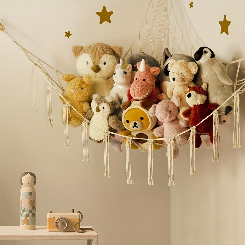 Katta to'ldirilgan hayvonlar saqlash g'ildiragi, yotoqxona uchun dekorativ o'yinchoq to'ri, yumshoq o'yinchoqlar uchun yoqimli tashkilotchidir.