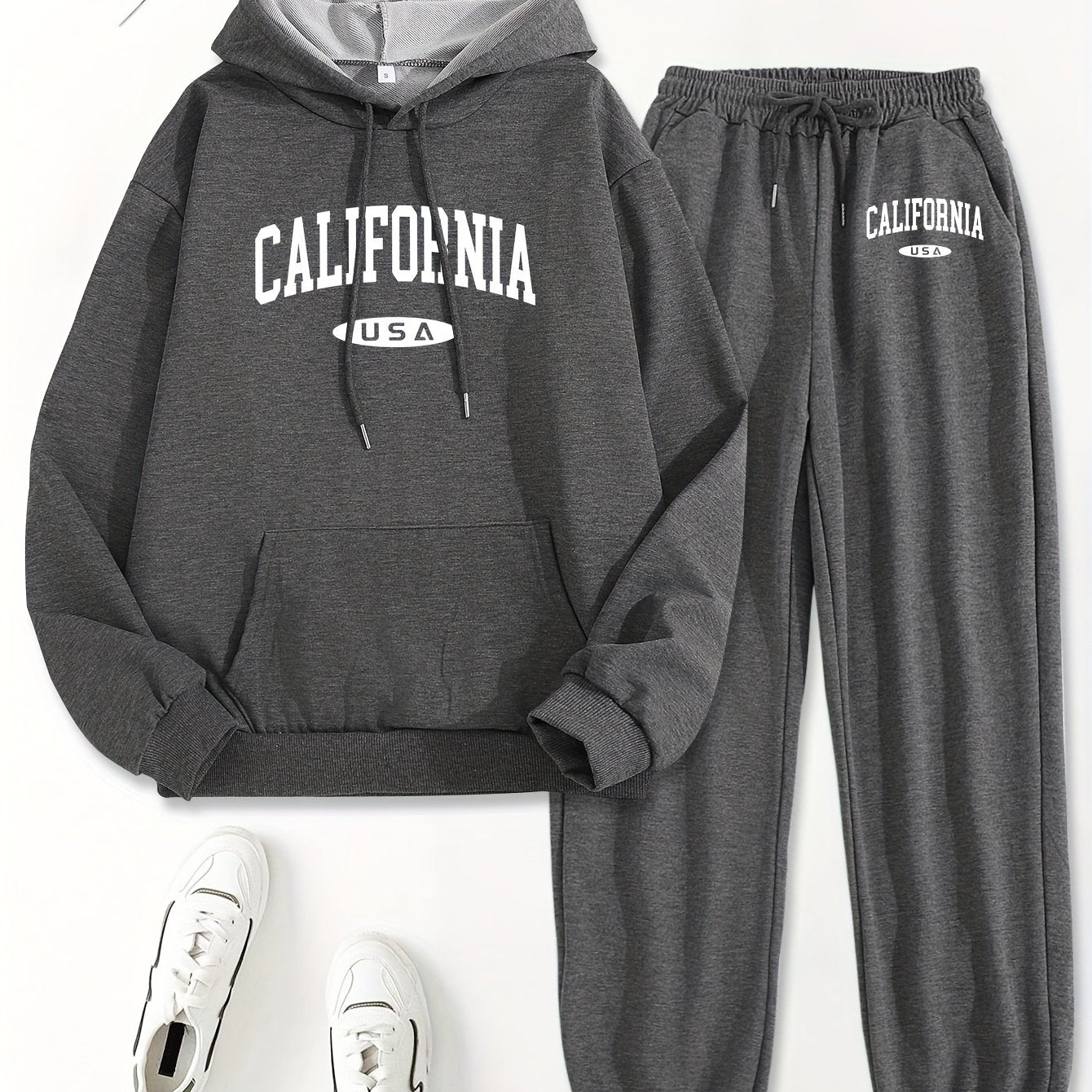 Комплект женского худи осень/зима с узором свитера