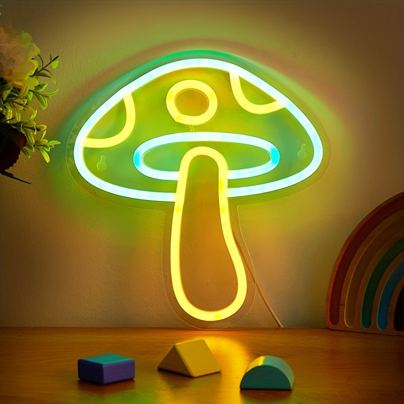 Mushroom-Shaped LED Neon Sign for Bedroom Decor Parties Weddings Holidays