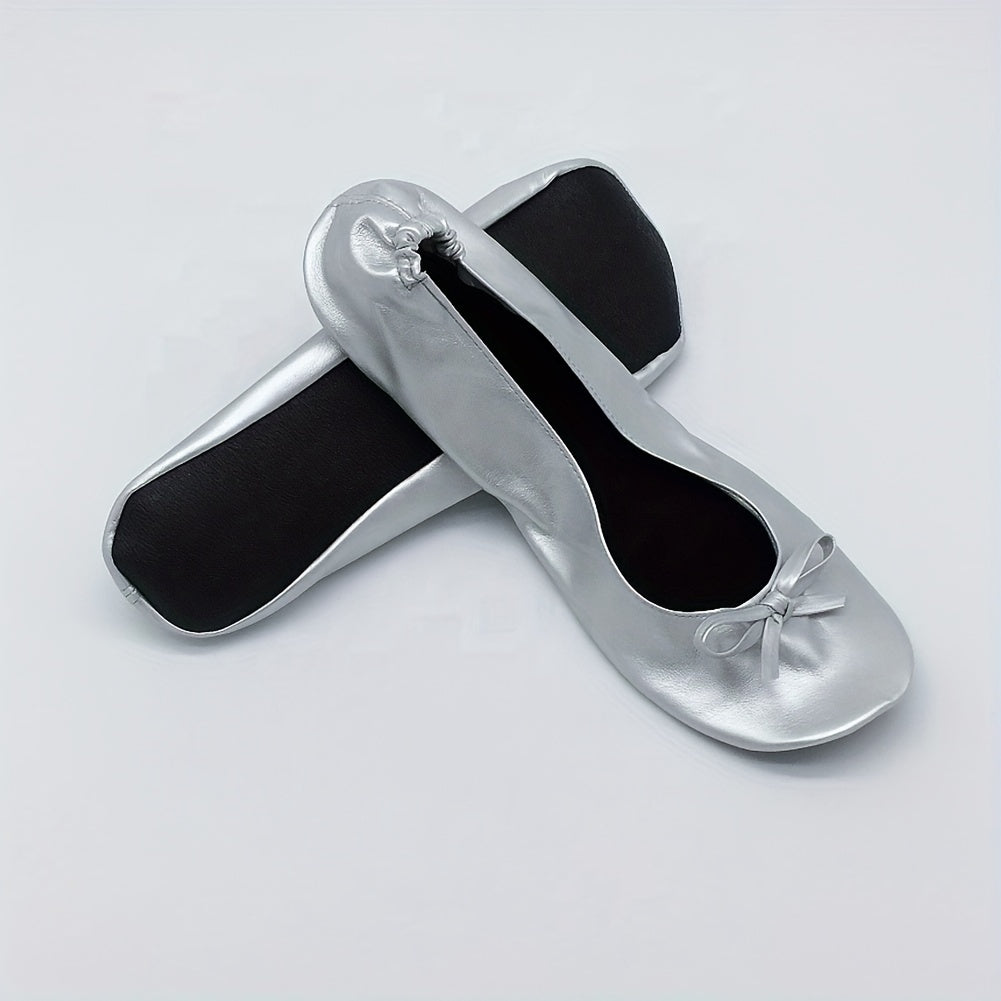 Women's Foldable Ballet Flats Wedding Party Roll-Up Slippers Comfortable Shoes