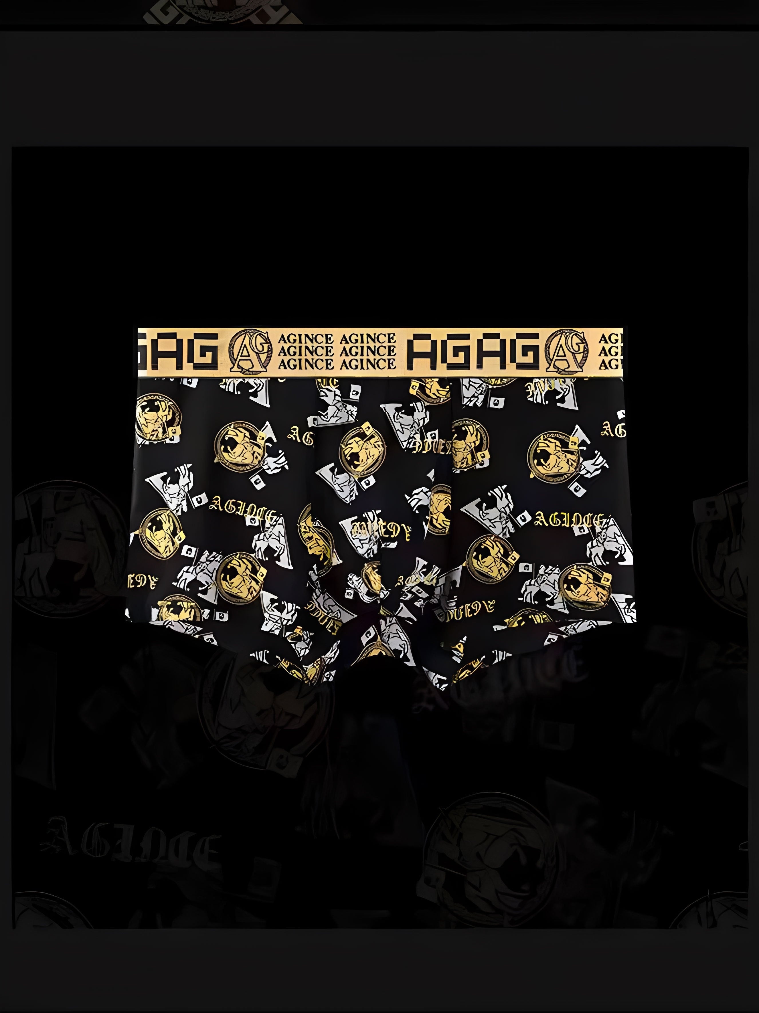 4 dona erkaklar uchun boxer shortlari, yuqori cho'ziluvchan polyester mato bilan, havo o'tkazuvchi va teriga do'st, tasodifiy qisqa uslubda chiziqli naqsh bilan.