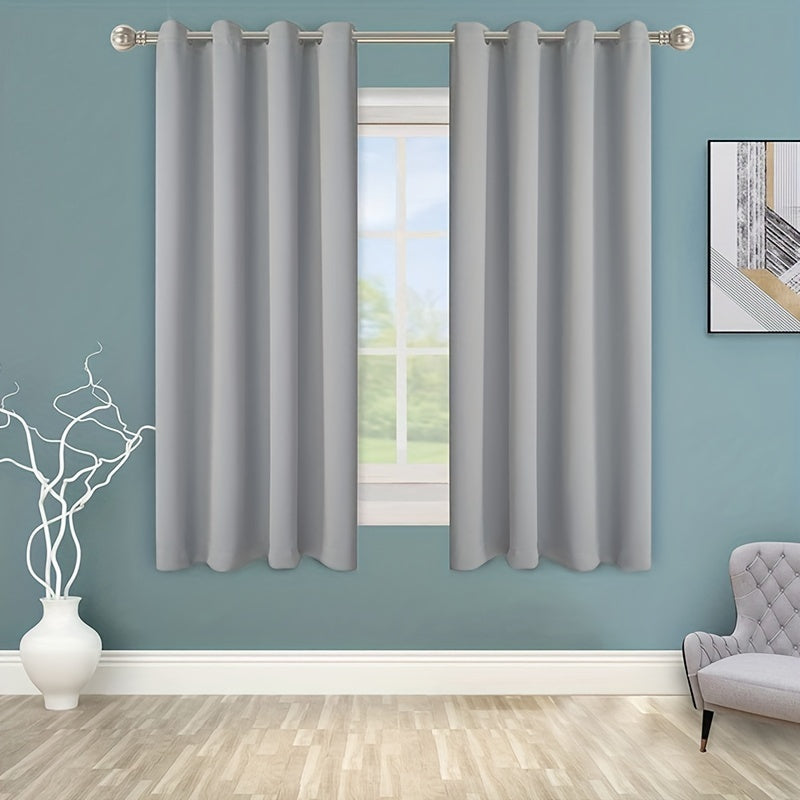 Blackout Curtain 1 Panel Solid Black Insulated Room Darkening for Bedroom Living Room