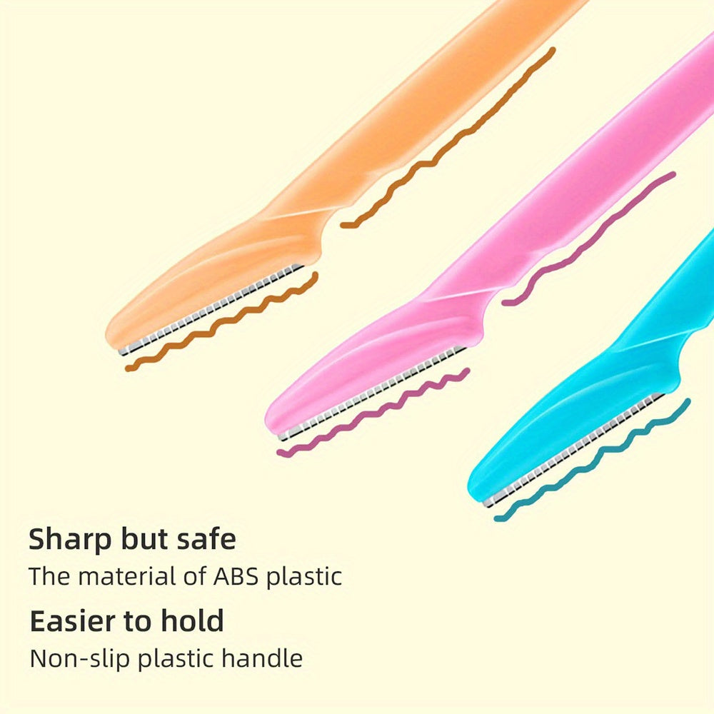 12pcs Eyebrow Trimmers for Men and Women with 5 Colors and 3 Tip Shapes