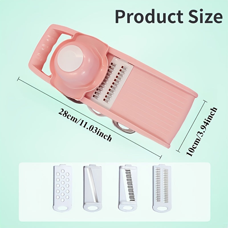 7-Piece Stainless Steel Vegetable Chopper Set, Manual Food Processor for Slicing and Dicing