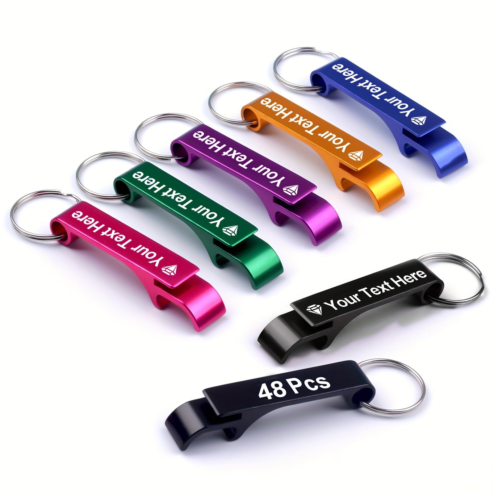 Custom Engraved Bottle Opener Keychains Multi-Color Aluminum for Weddings and Birthdays