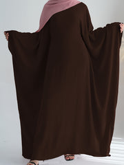 Women's Plus Size V-Neck Batwing Maxi Dress Loose Fit Flowy Solid Color