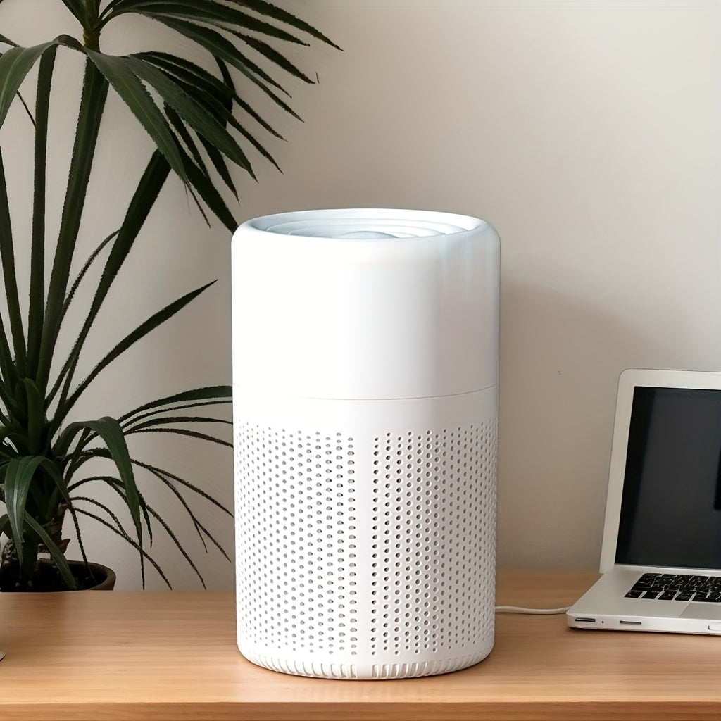 White USB Air Purifier for Bedroom Living Room Car Office Dust Smoke