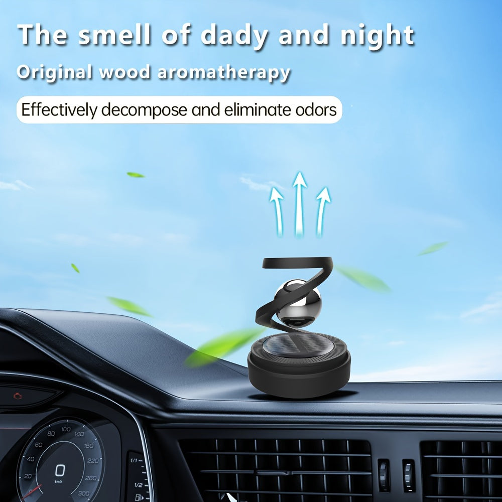 Solar-Powered Car Aromatherapy Diffuser Rotates Long-Lasting Fragrance Interior Accessory