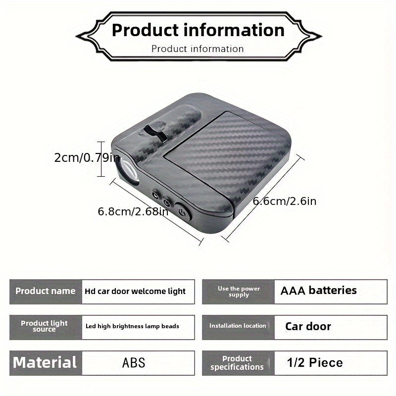 Two LED Car Door Welcome Lights Projection Kit for Cars SUVs Trucks