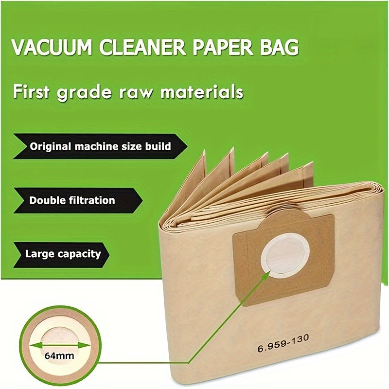 Replacement Vacuum Cleaner Dust Bags for WD3, MV3, NT20, 6.959-130
