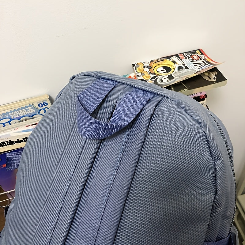 4-Piece Nylon Backpack Set for School Travel with Adjustable Straps and Zipper Closure