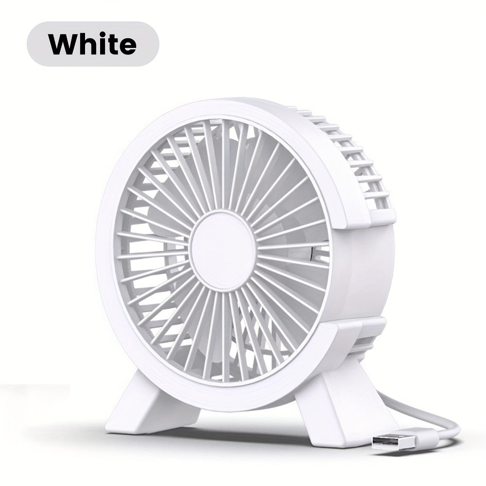 Green USB Desktop Fan with Adjustable Speeds for Office Home Travel
