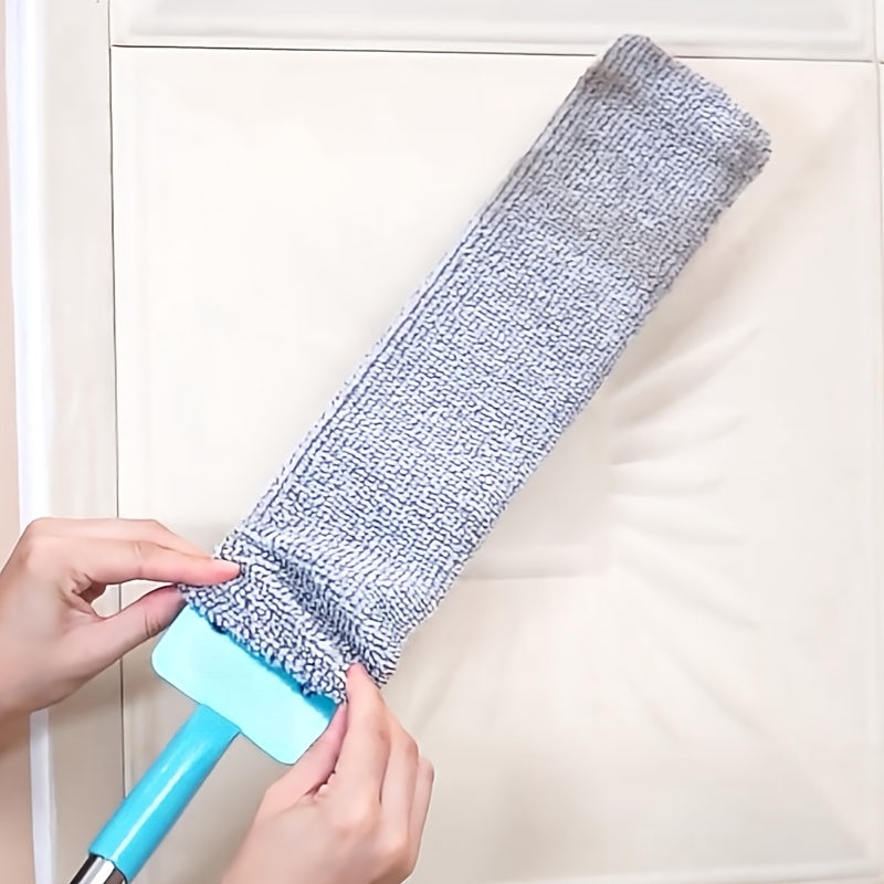 Washable Dust Remover Set with Slit Brush and Replaceable Cloth for Furniture and Home Use