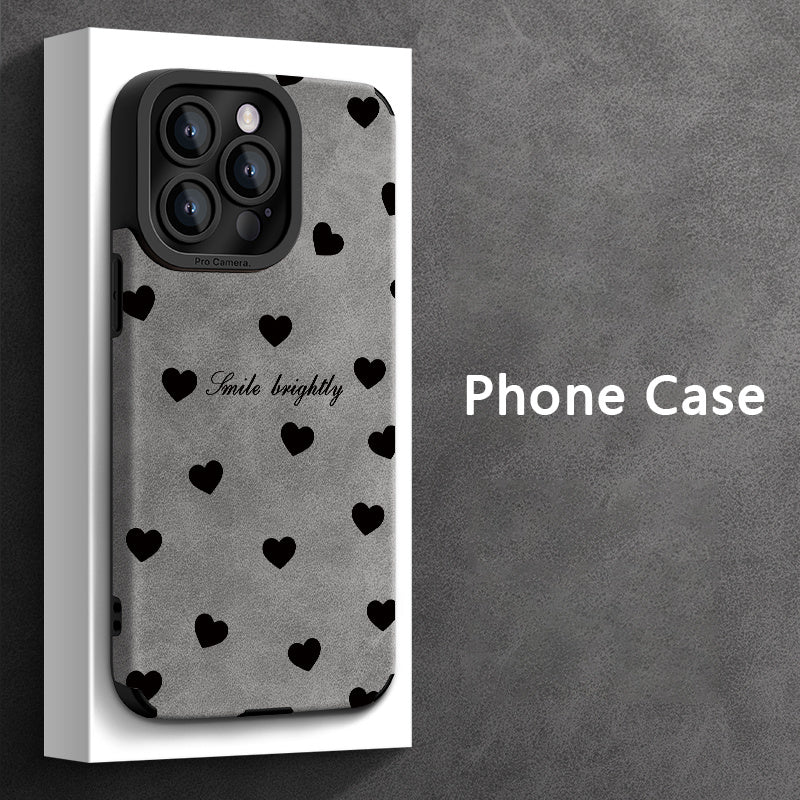 Durable TPU Phone Case with Heart Pattern for iPhone Models Stylish Protective Cover