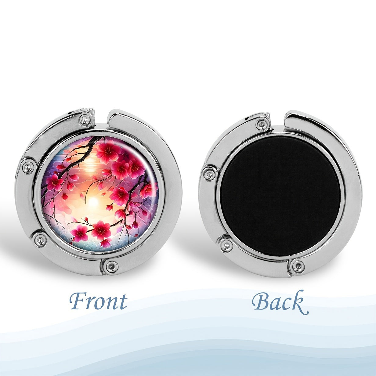 Stylish Cherry Blossoms Zinc Alloy Handbag Hanger Portable Purse Hook