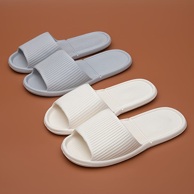 Унисекс EVA нескользящие тапочки минималистичные с полосками для дома и улицы, комфортные