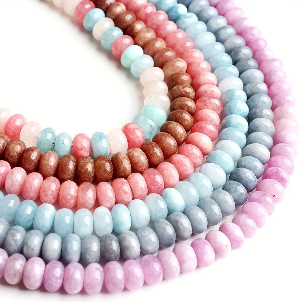 Natural Stone Beads 5x8mm Oval Aquamarine and Angelite Spacer Beads for Jewelry Making 70 Pieces