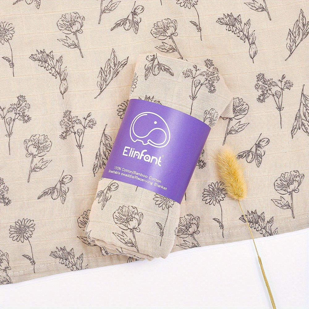 Muslin Swaddle Blanket for Newborns Soft Digital Print 109x120cm