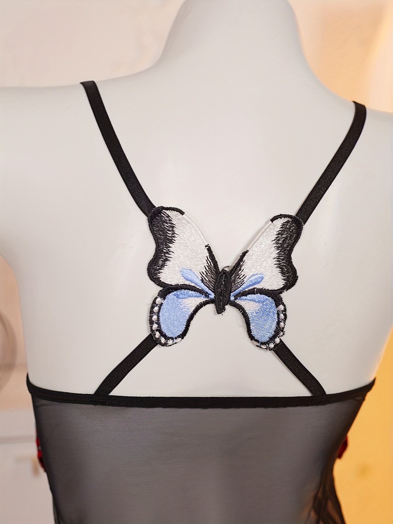 Women's Floral Lace Trim Sleepwear Set with Bow Detail Polyester