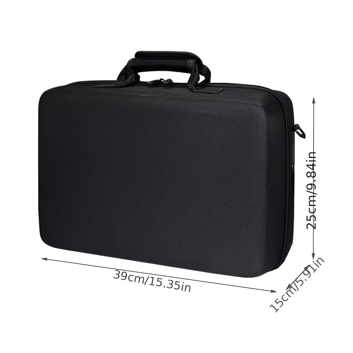 Waterproof EVA Carrying Case for PS5 and PS5 Slim with Shoulder Strap Black