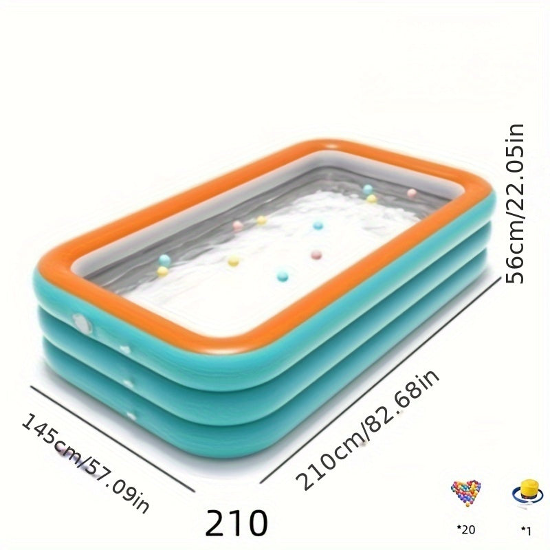 Inflatable Pool for Summer Water Play Circular PVC Yard Pool with 301L-400L Capacity