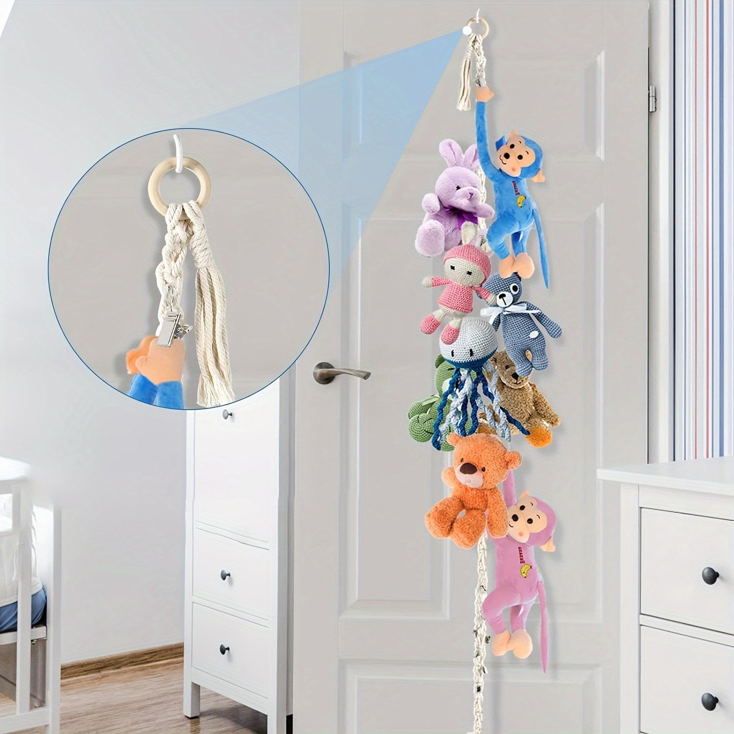 Handcrafted Macrame Toy Chain for Stuffed Animals Bohemian Home Decor