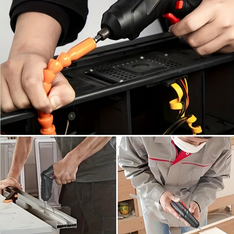 48-Piece Cordless Electric Screwdriver Set with LED Light Rechargeable Drill Kit for Home Projects