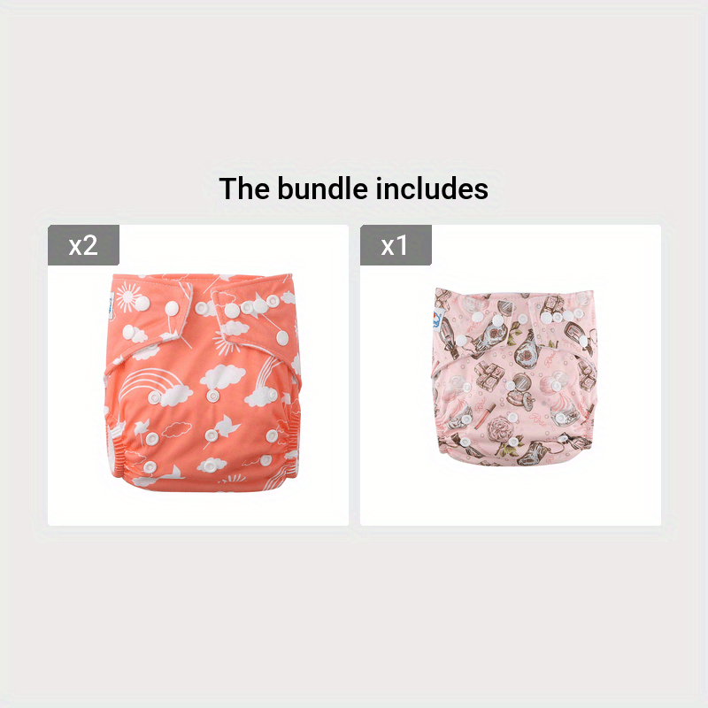 Baby Girls Waterproof Cloth Diaper Reusable Adjustable for 2.7-15kg
