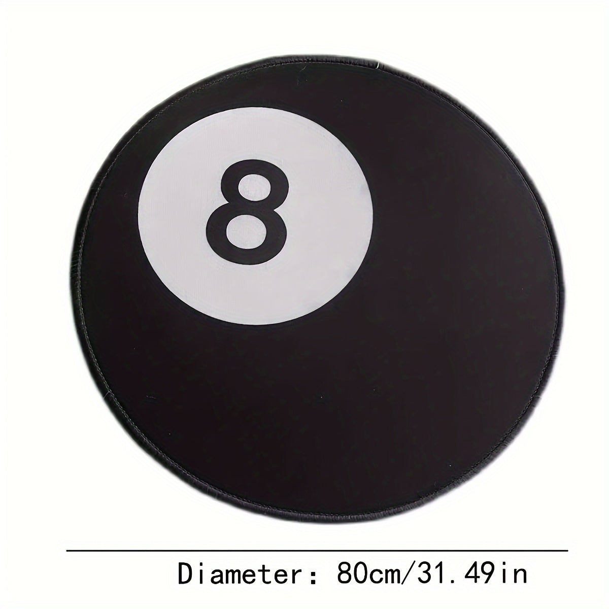 Alfombra redonda inspirada en billar en blanco y negro, antideslizante, a prueba de manchas, de poliéster para salón, dormitorio y oficina