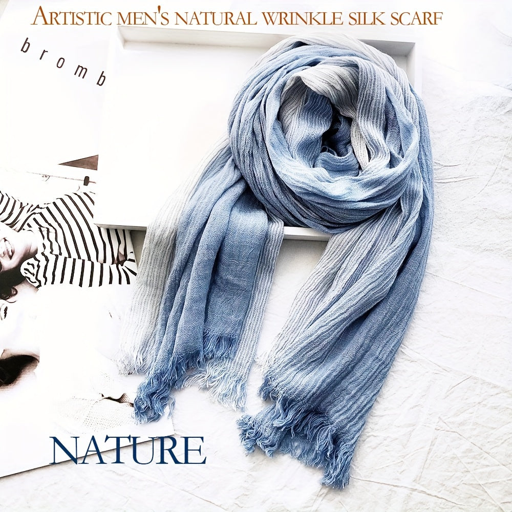 Cotton Linen Striped Scarf for Men Women Autumn Winter Fashion Accessory