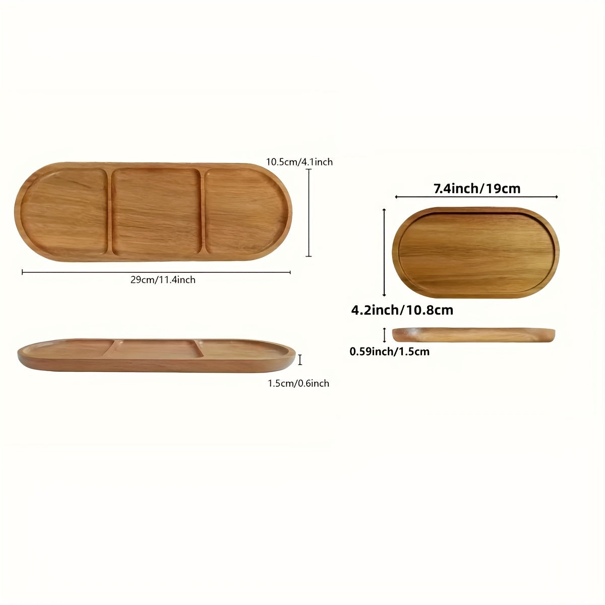 Bambuk yog'ochdan yasalgan xizmat qilish taxtasi nonushta, choy, atıştırmalıklar va mevalar uchun