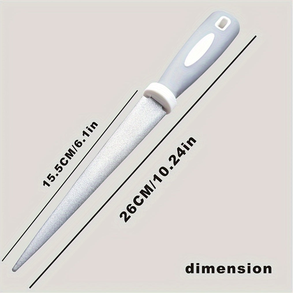 Kichik oshxona pichoqlari, qaychi, bog' uskunalari uchun ikki tomonlama olmosli shag'alli qattiqlashtiruvchi tayoq
