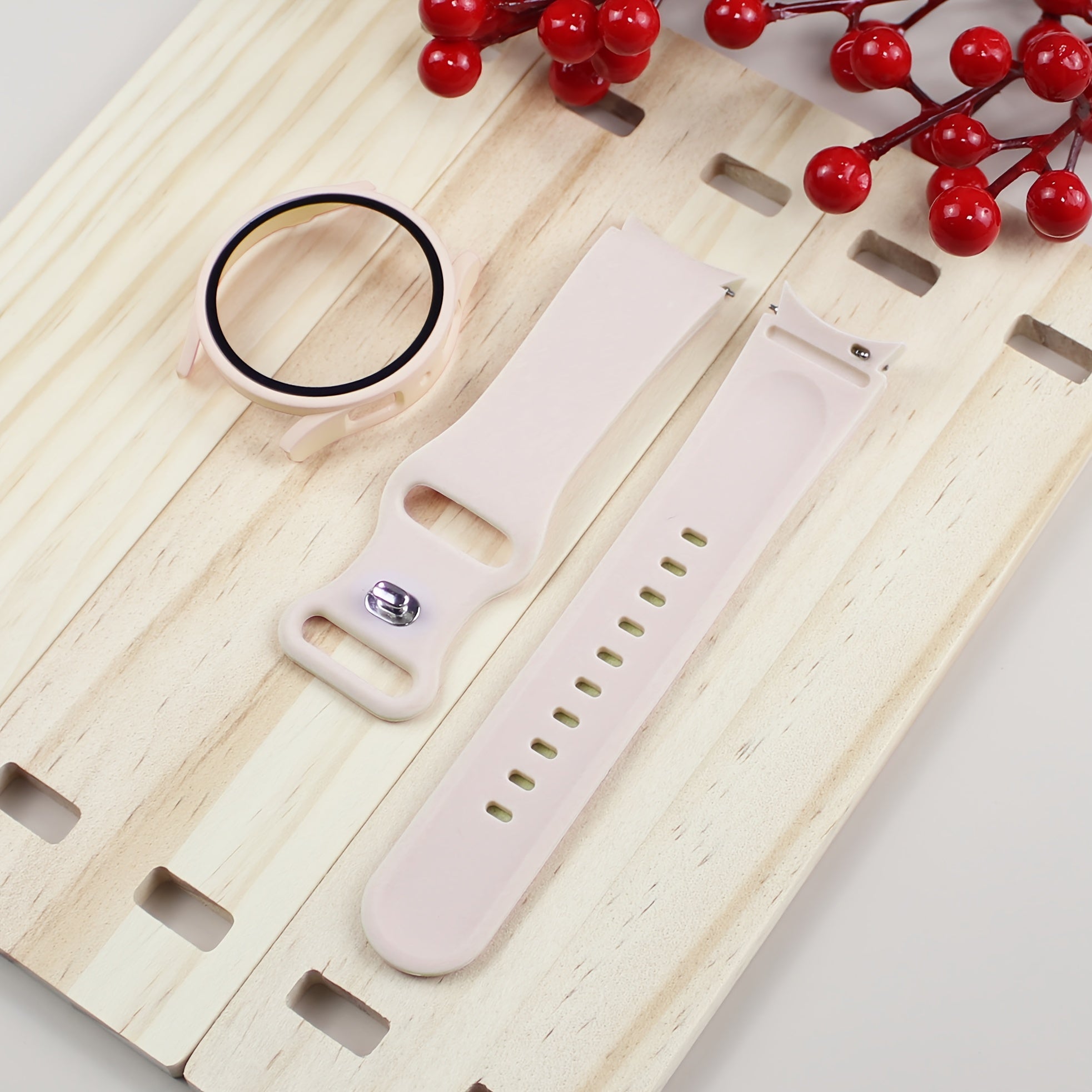 Waterproof Silicone Watch Band and Case Protector for Samsung Galaxy Watch 7/6/5/4 40mm 44mm Butterfly Design